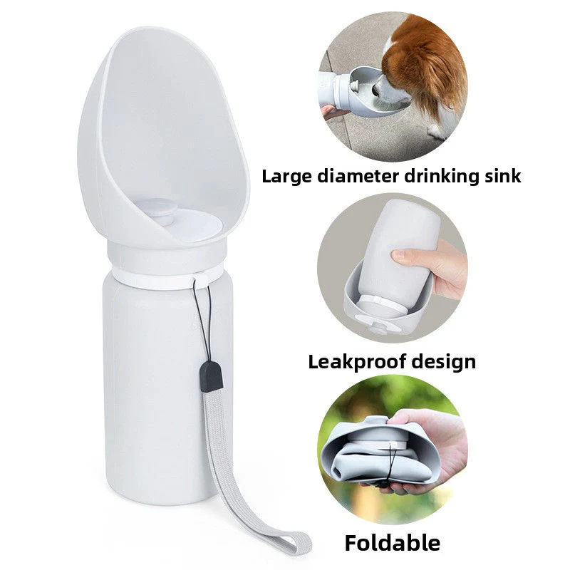 Foldable Pet Water Bottle with Drinking Cup (550ml) - Image 3