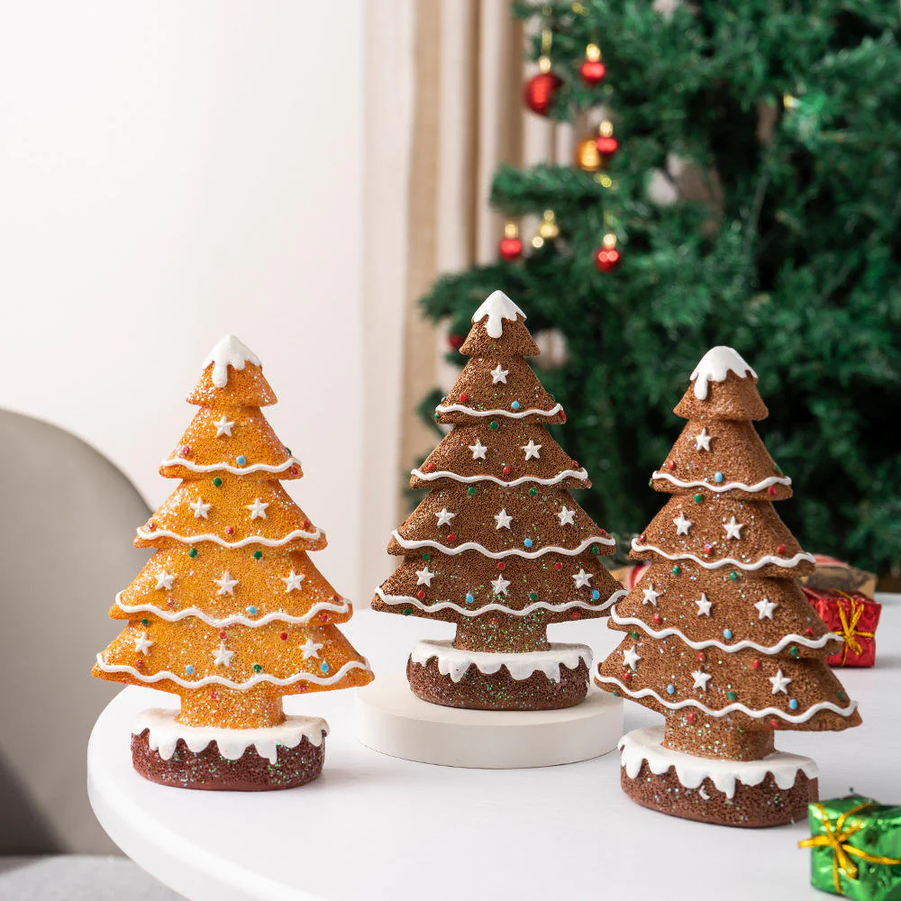 Gingerbread Christmas Tree Ornaments β Holiday Table & Shelf Decor