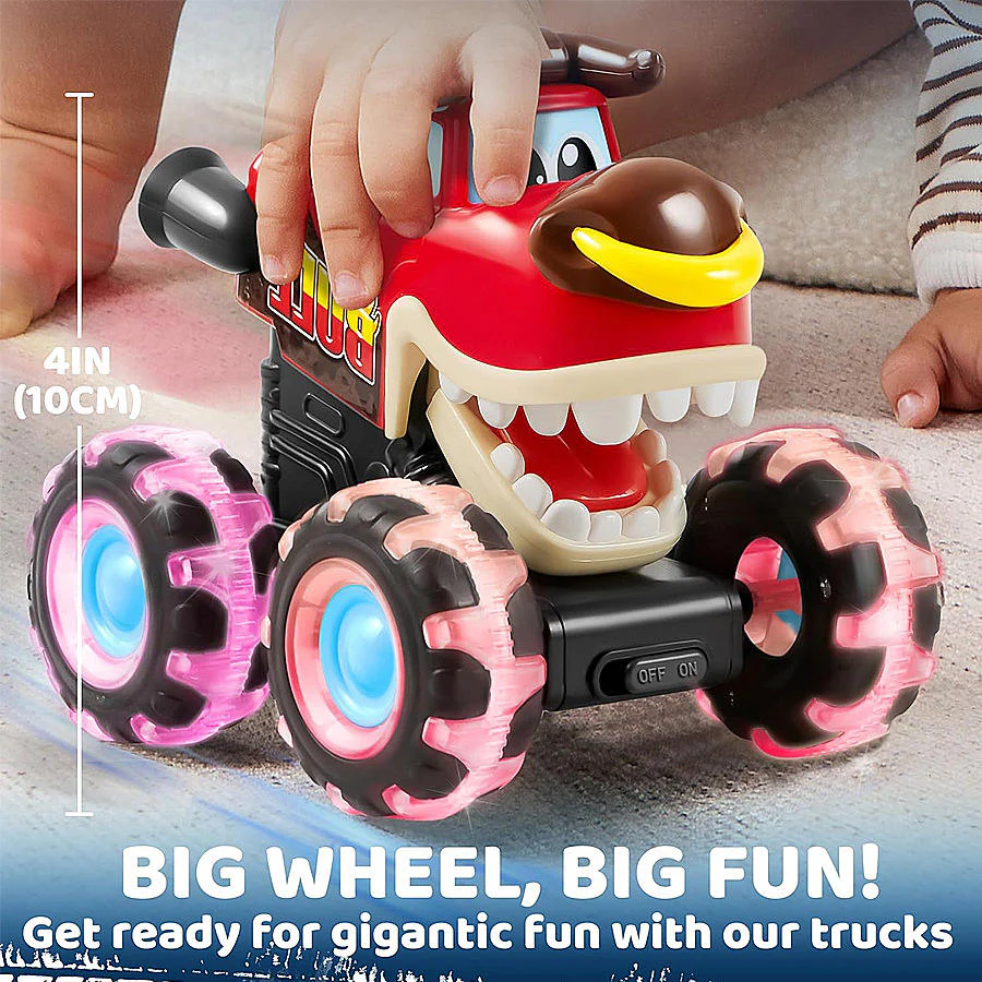 Glowing Monster Truck Set – 3 Press & Go Light-Up Trucks - Image 3