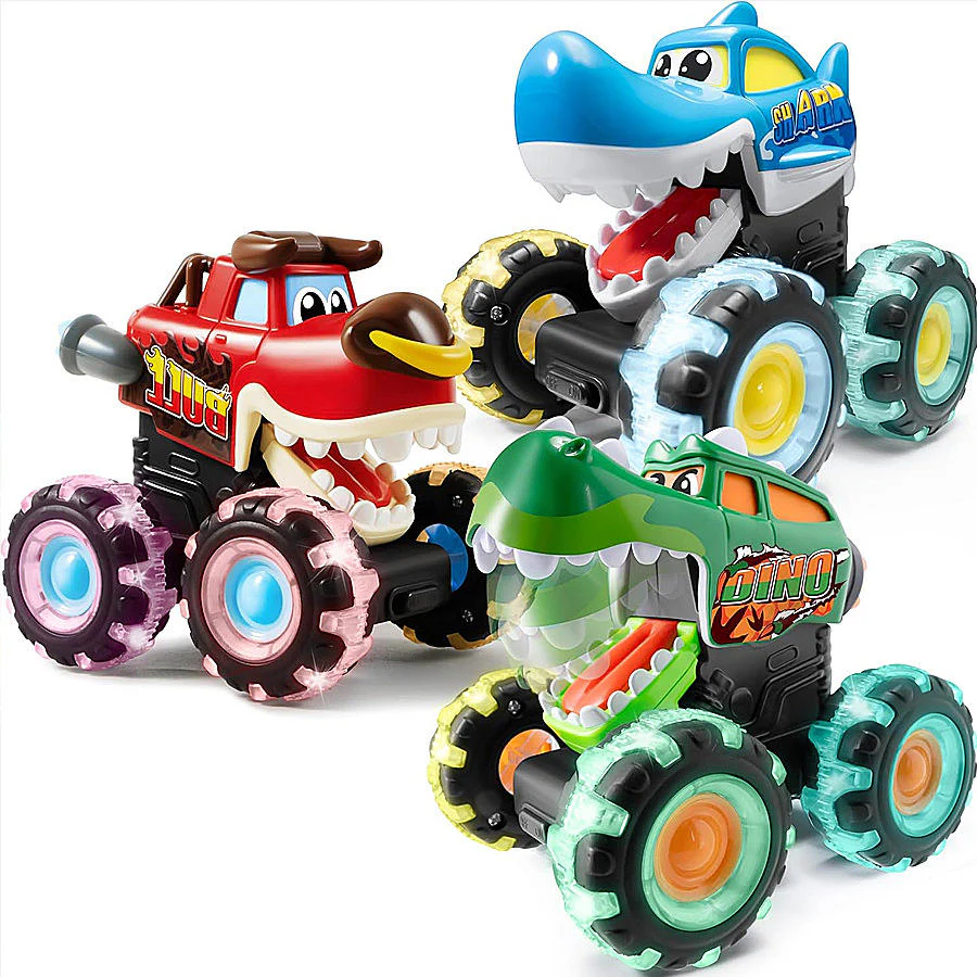 Glowing Monster Truck Set – 3 Press & Go Light-Up Trucks - Image 5