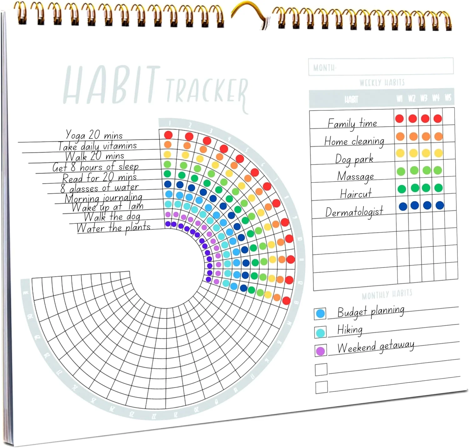 Habit Tracker Calendar – Undated Weekly & 12-Month Goal Journal