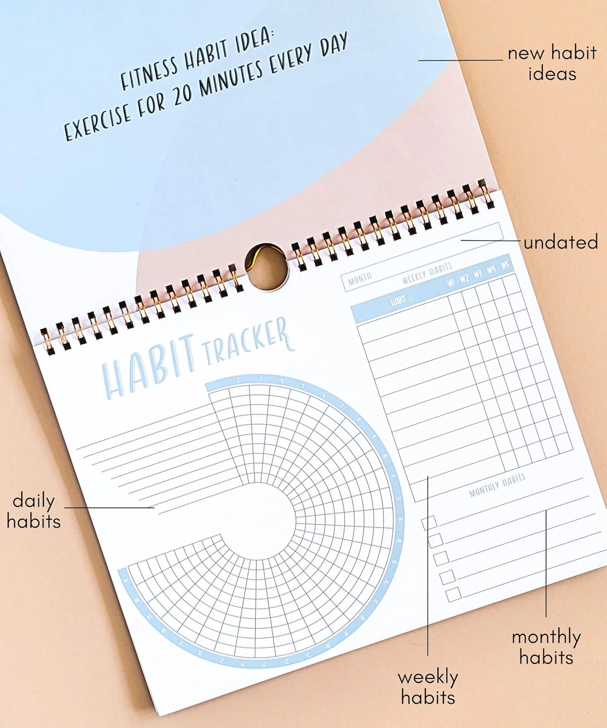 Habit Tracker Calendar – Undated Weekly & 12-Month Goal Journal - Image 2