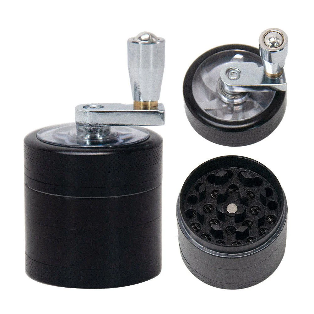 Hand-cranking Grinder 4-Part Spice Herb Grinders With Magnetic Lid - Image 2