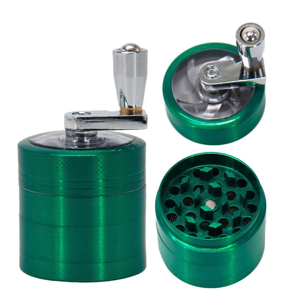 Hand-cranking Grinder 4-Part Spice Herb Grinders With Magnetic Lid - Image 3