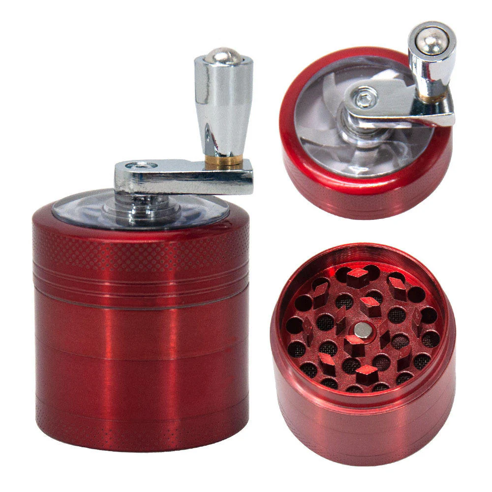 Hand-cranking Grinder 4-Part Spice Herb Grinders With Magnetic Lid - Image 6