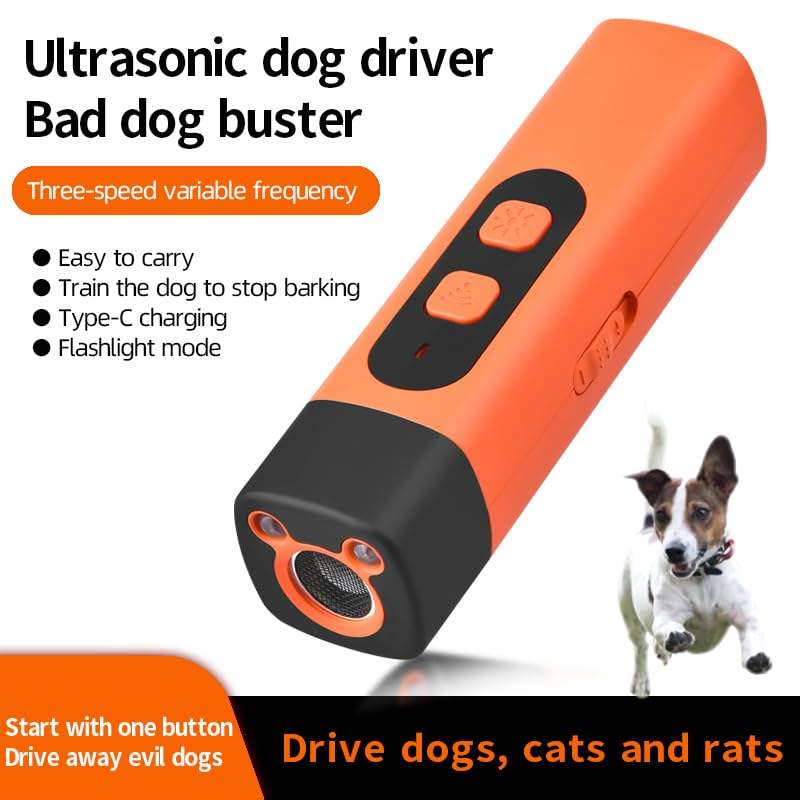 Handheld Ultrasonic Dog Bark Repeller with LED Flashlight - Image 2