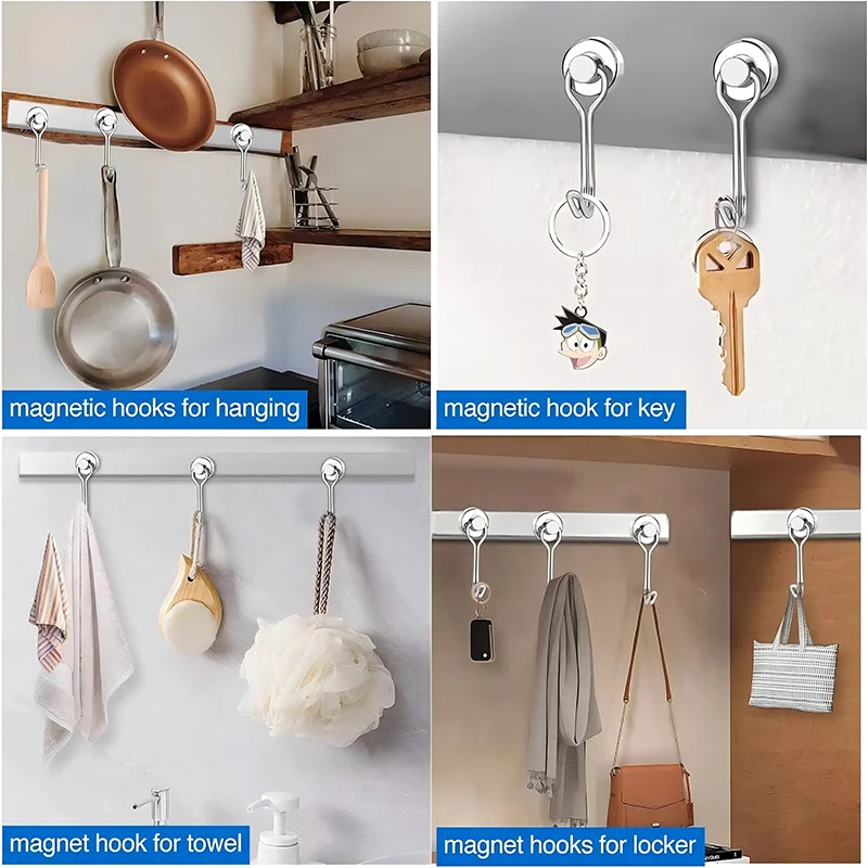 Heavy-Duty Magnetic Hooks (16mm / 20mm, Neodymium, Strong Pull) - Image 3