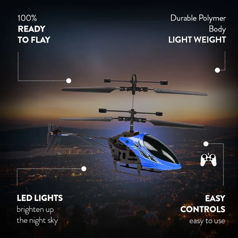 Hornet 2CH IR Helicopter – Mini Remote Control Indoor Drone with LED Lights & USB Recharge - Image 5