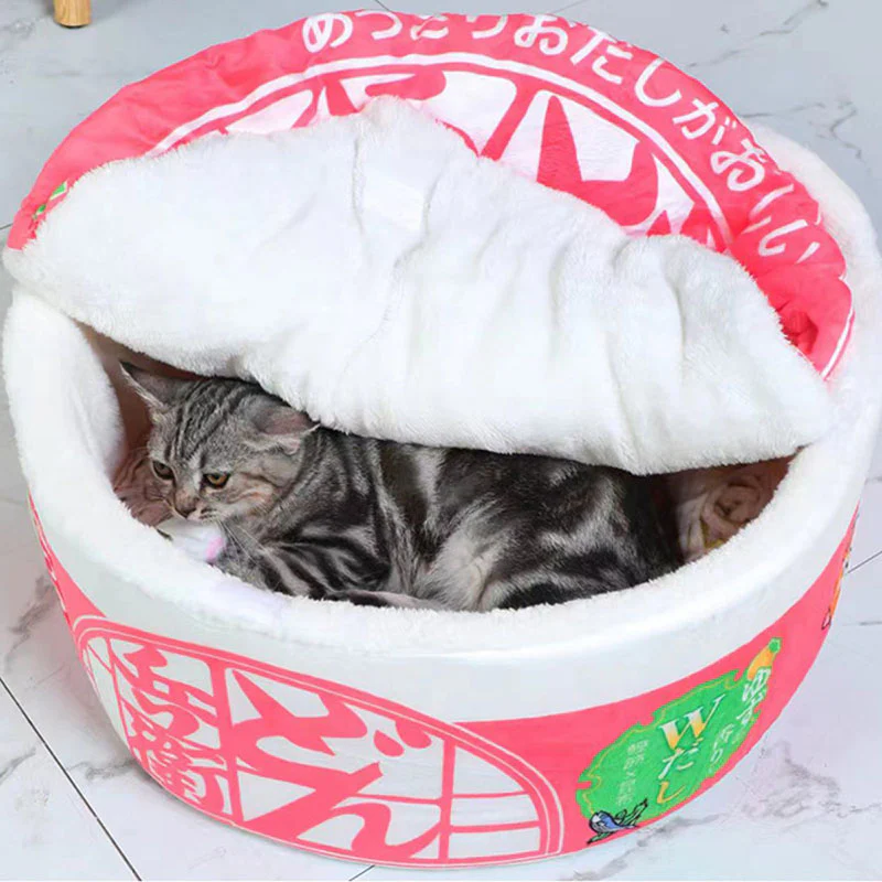 Instant Noodle Cup Pet Bed – Japanese Ramen Cat House & Kennel - Image 2