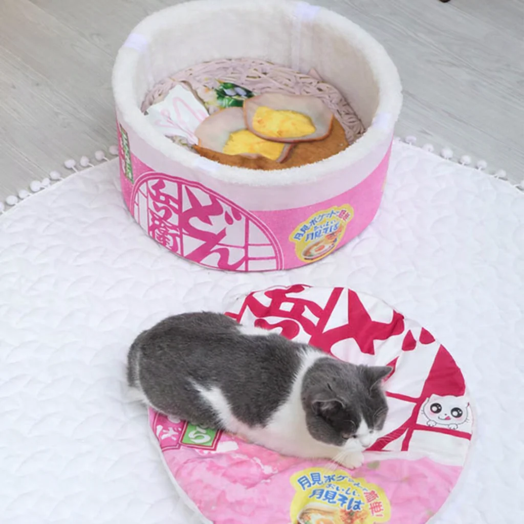 Instant Noodle Cup Pet Bed – Japanese Ramen Cat House & Kennel - Image 3