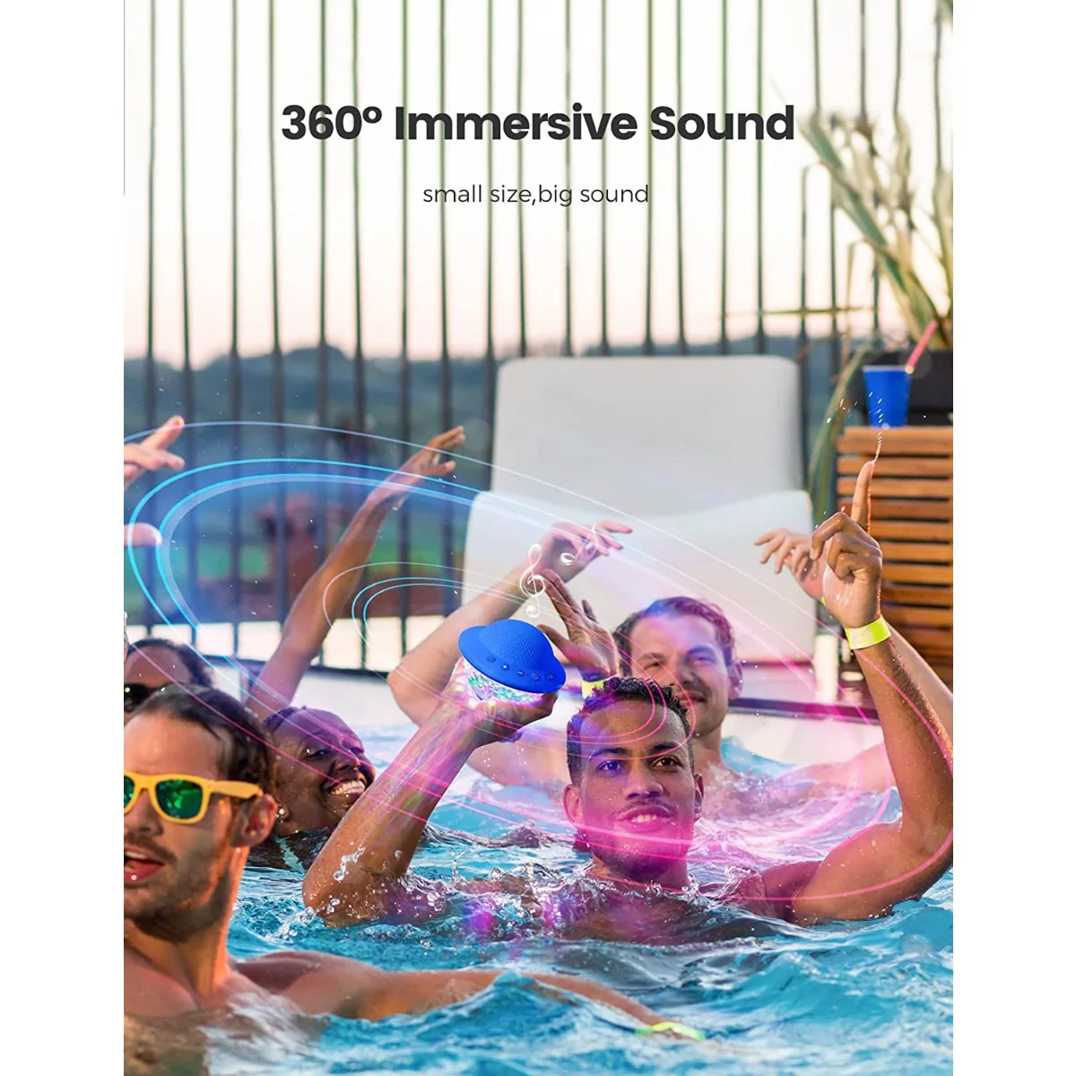 IPX7 Waterproof Shower Speaker – Wireless Bluetooth Mini Speaker with Suction Cup - Image 3