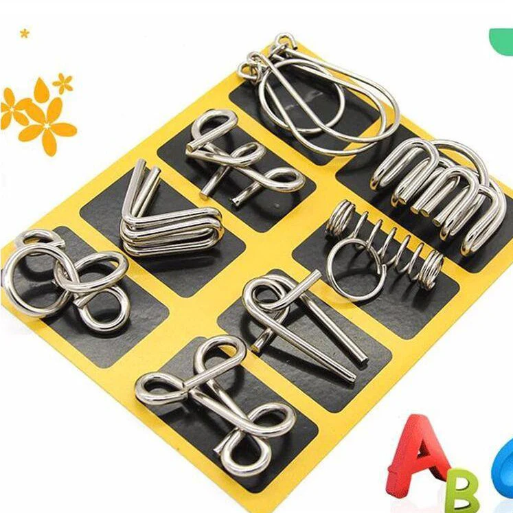IQ Test Metal Wire Puzzles – Logical Brain Teaser Jigsaw Set for Adults & Kids