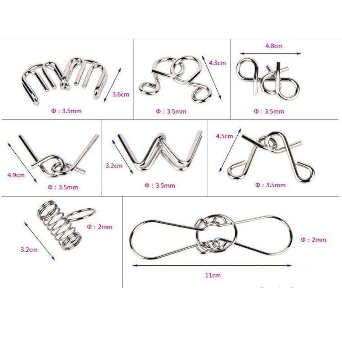IQ Test Metal Wire Puzzles – Logical Brain Teaser Jigsaw Set for Adults & Kids - Image 5
