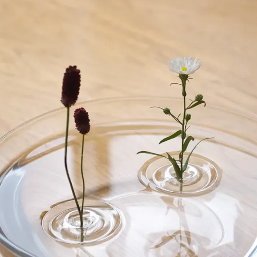 Japanese Floating Ripple Glass Vase - Image 4