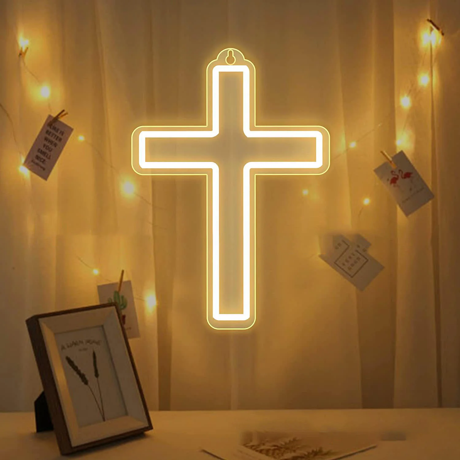 "Jesus" Neon Cross LED Sign