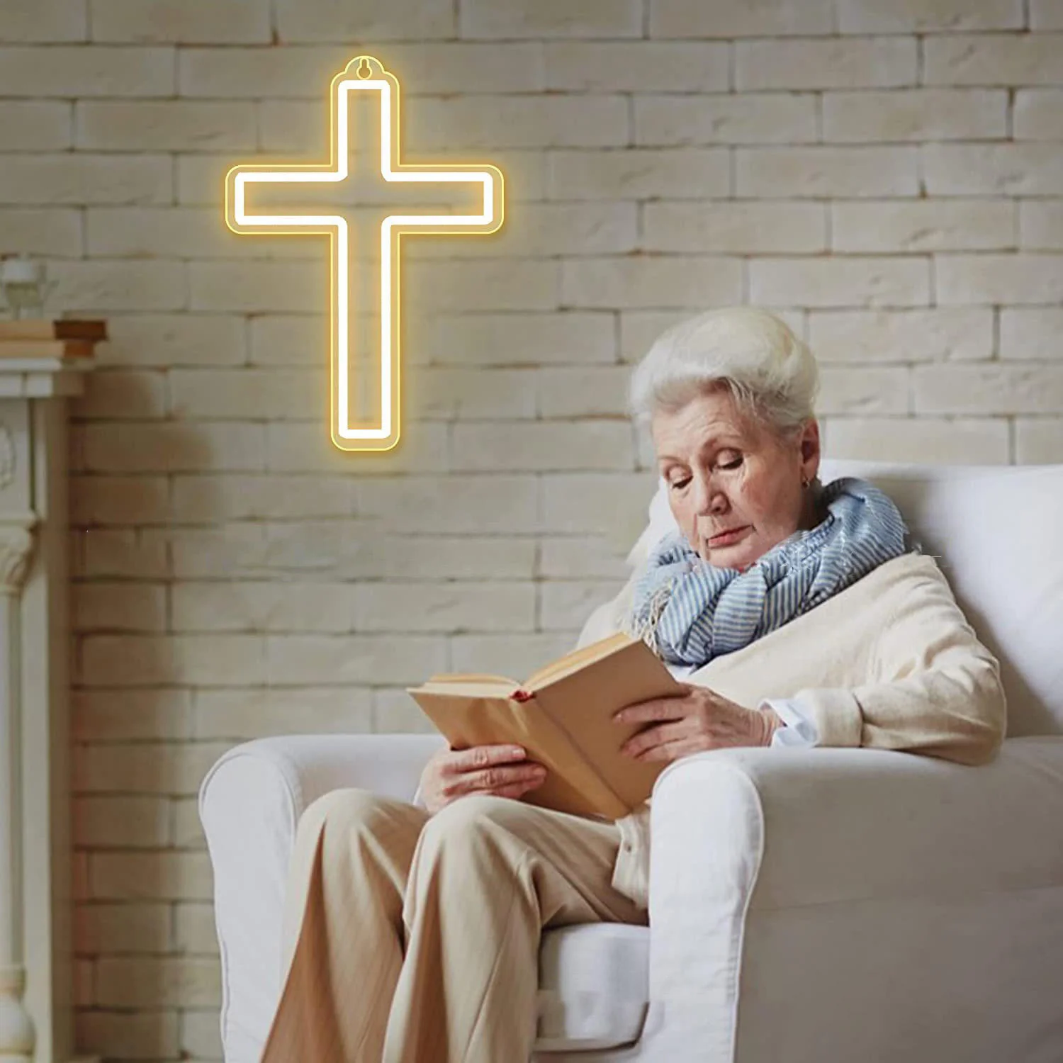 "Jesus" Neon Cross LED Sign - Image 3