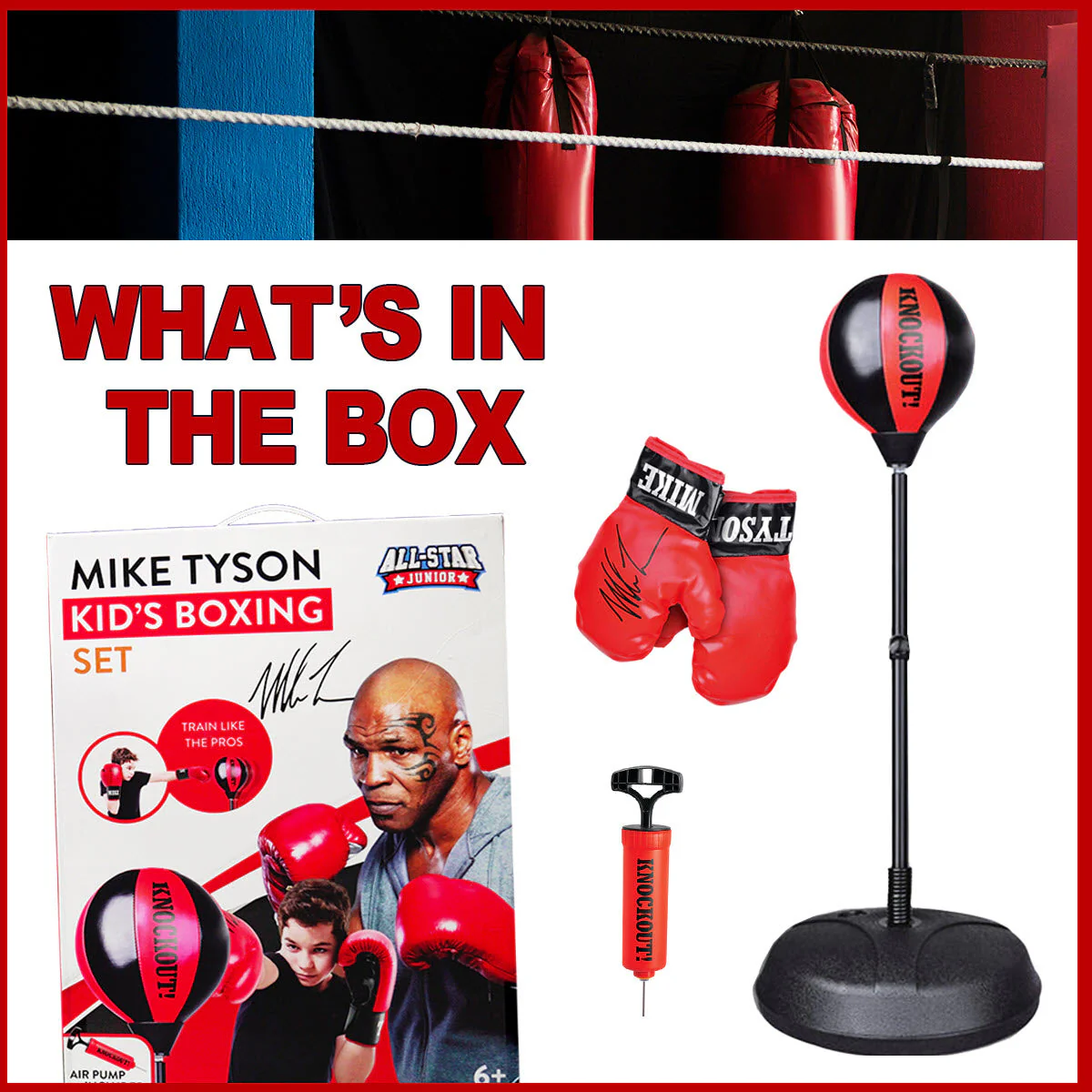 Kids Boxing Set with Gloves & Reflex Bag with Adjustable Height Stand - Image 6