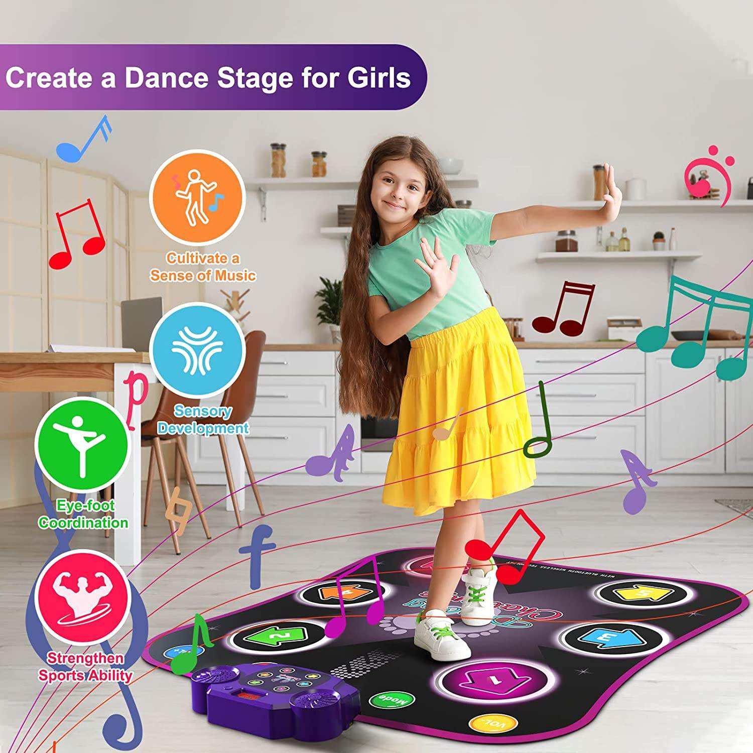 Kids Interactive Bluetooth Dance Play Mat – Folding Musical Floor Game - Image 2
