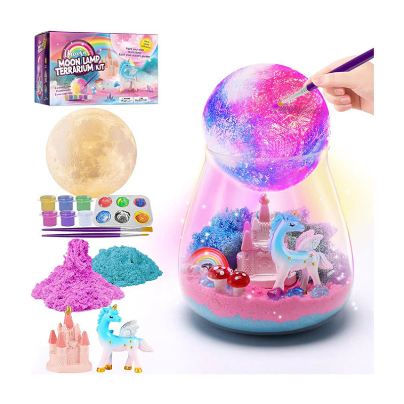 Kids Paint-Your-Own Moon Lamp Kit β Light-Up Galaxy Craft Set with Stand