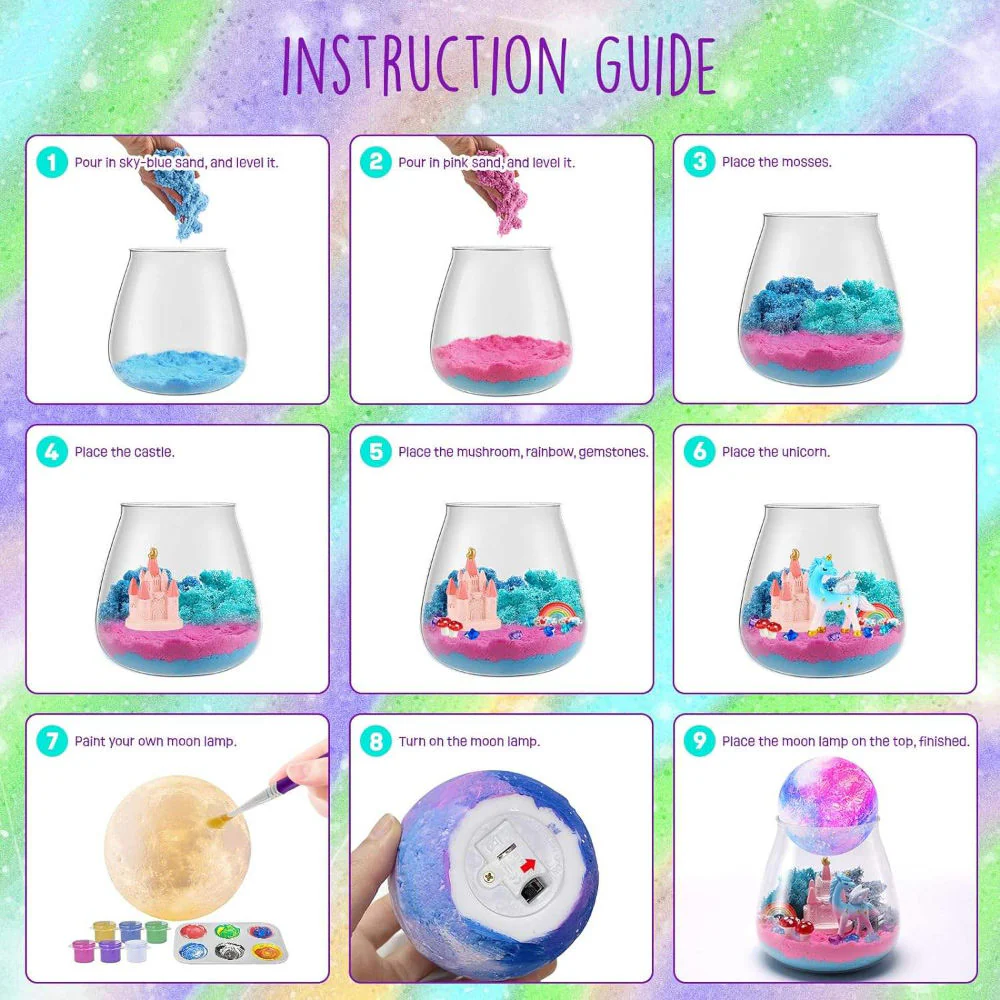 Kids Paint-Your-Own Moon Lamp Kit β Light-Up Galaxy Craft Set with Stand - Image 6