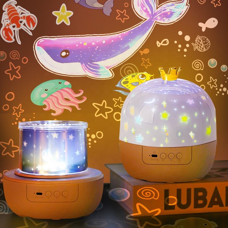 Kids Themed Rotating Night Light Projector - 15 Film 360° Starry Sky Lamp