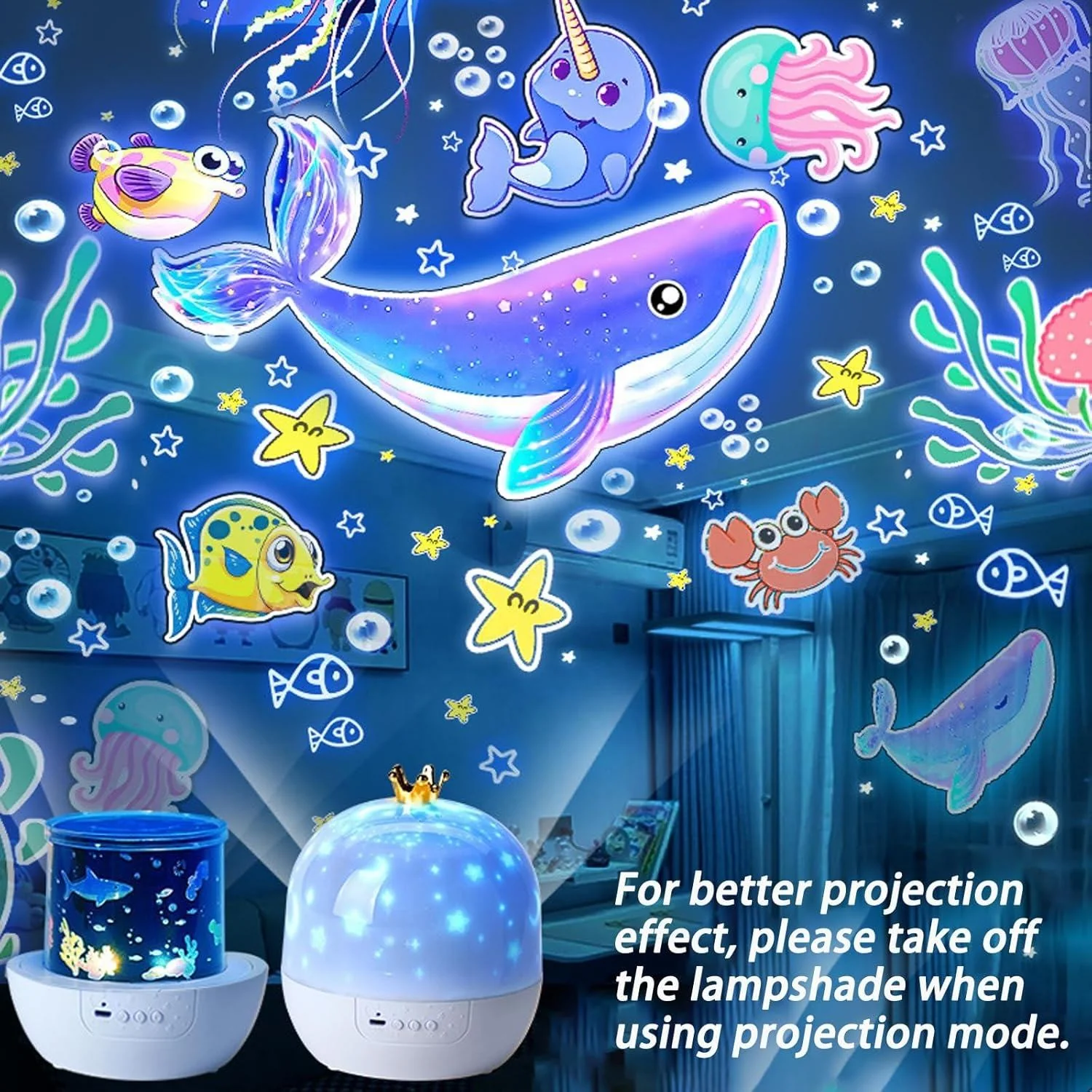 Kids Themed Rotating Night Light Projector - 15 Film 360° Starry Sky Lamp - Image 4