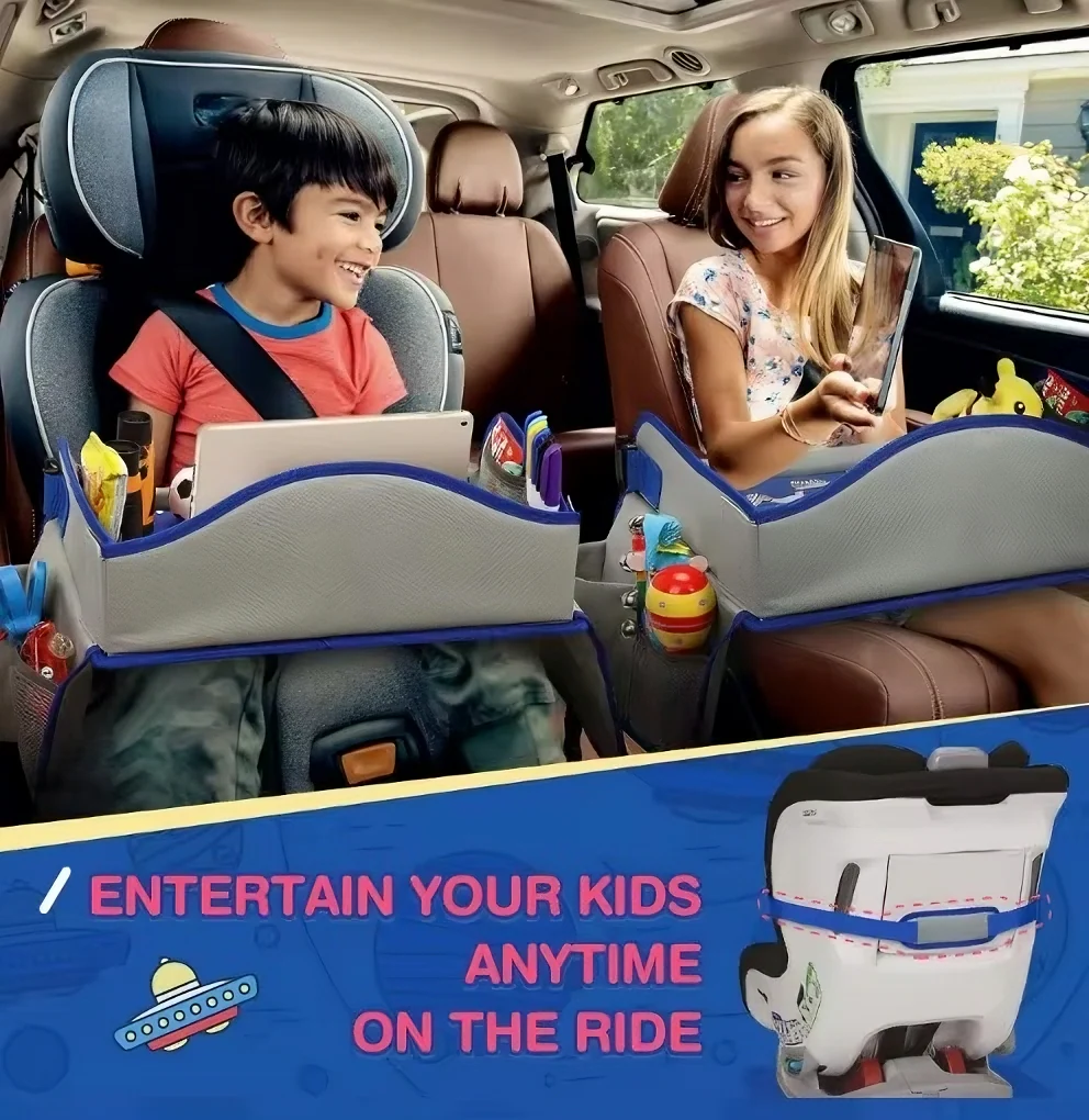 Kids Travel Tray for Car – Toddler Lap Desk & Organizer for Road Trips, Airplane & Car Seat - Image 2