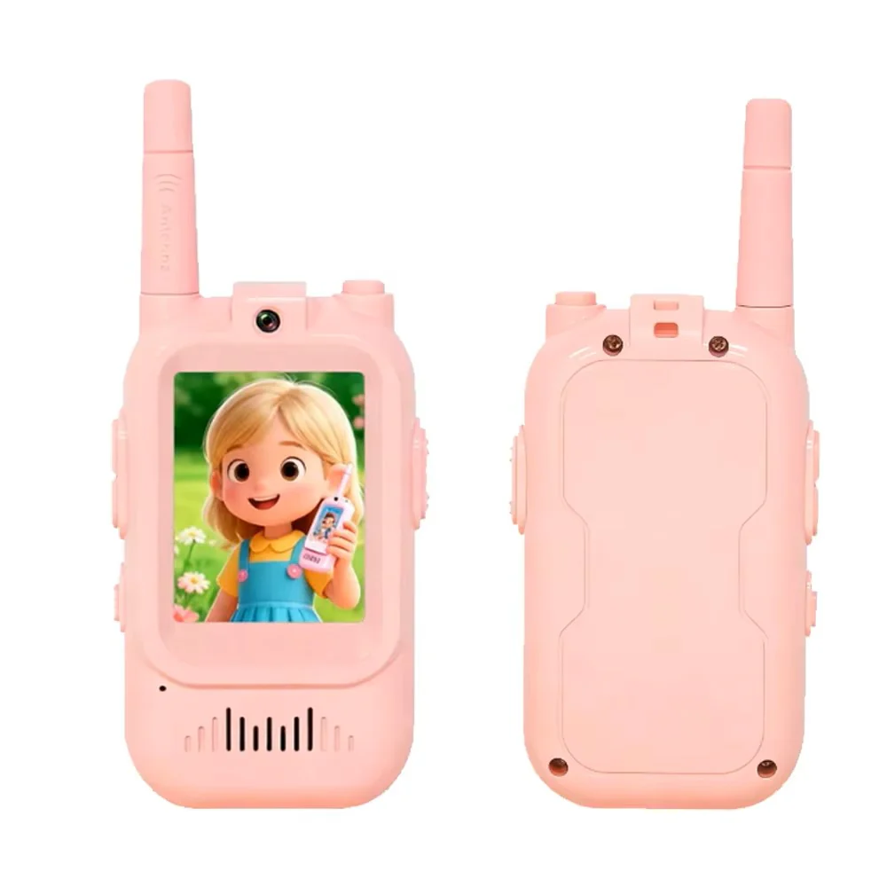 Kids Walkie Talkie Set β 2-Pack Rechargeable Long-Range Radios with Video Screen for Children