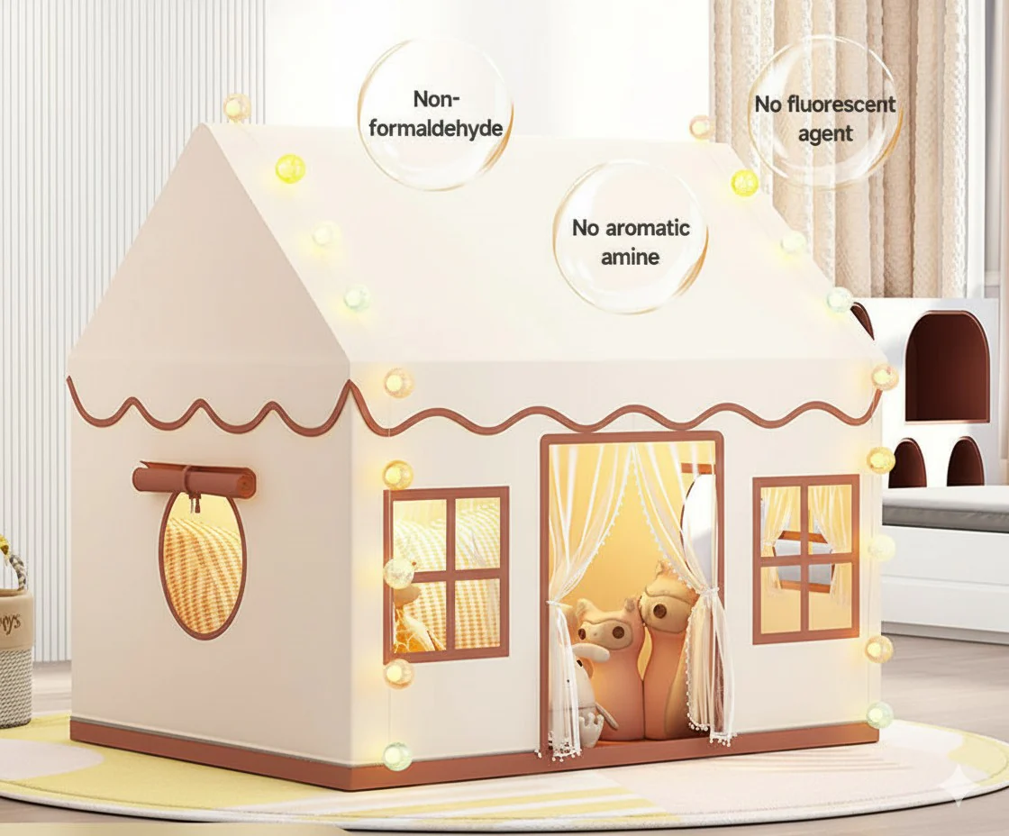 Large Indoor Princess Castle Play Tent – Foldable Toy House with Mesh Windows - Image 6