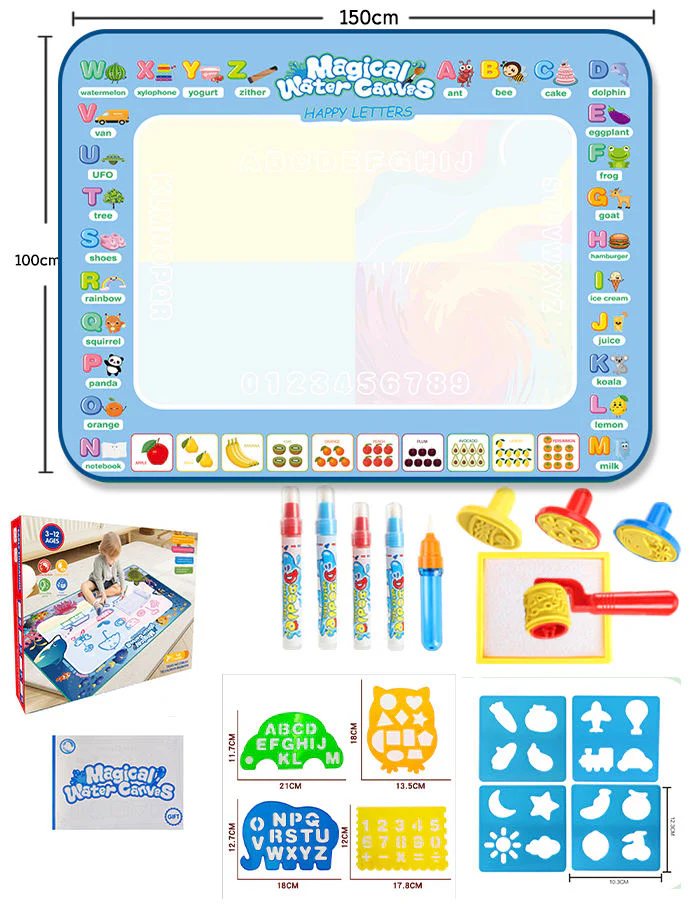 Large Water Doodle Mat – Reusable Mess-Free Drawing Play Mat (150 × 100 cm) - Image 6