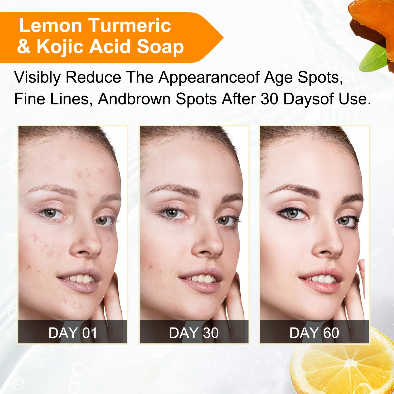 Lemon Turmeric & Kojic Acid Brightening Cleansing Bar - Image 4