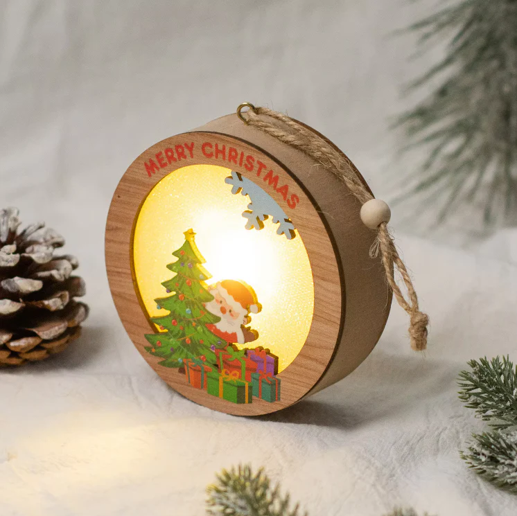 Light-Up Wooden Christmas Decor – LED Hanging Ornament - Image 10