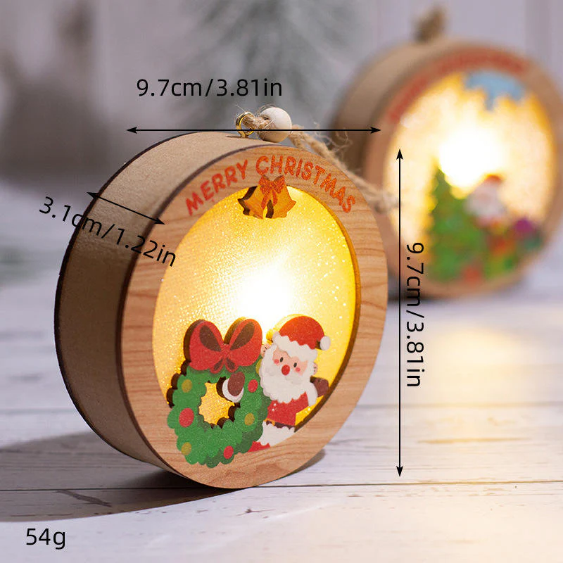 Light-Up Wooden Christmas Decor – LED Hanging Ornament - Image 4