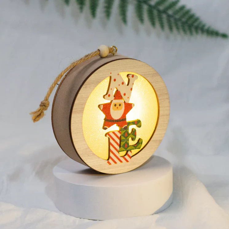 Light-Up Wooden Christmas Decor – LED Hanging Ornament - Image 5