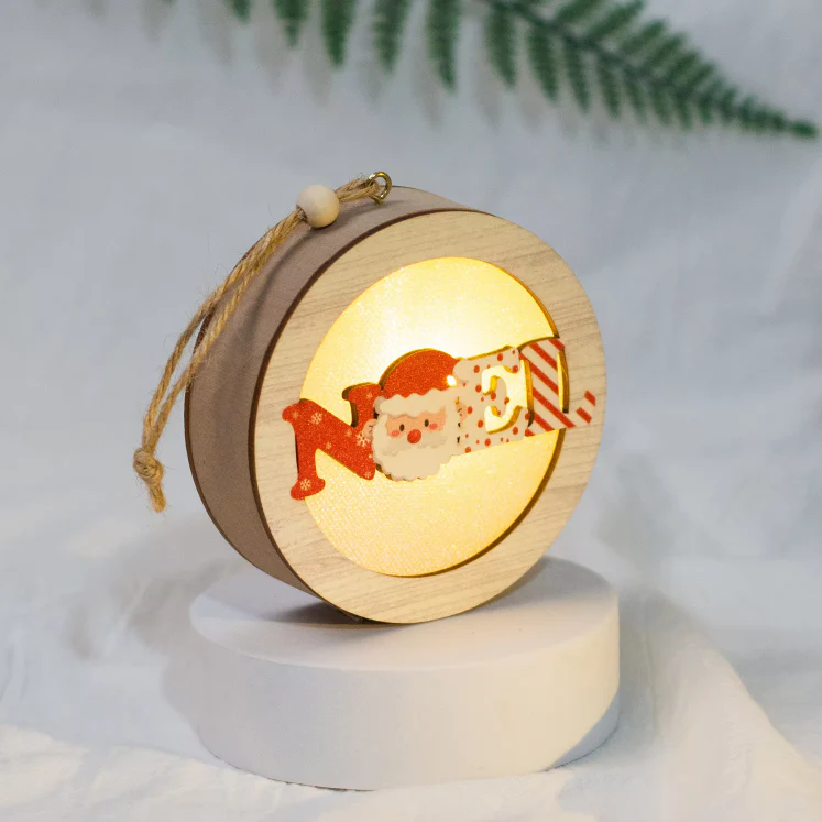 Light-Up Wooden Christmas Decor – LED Hanging Ornament - Image 6