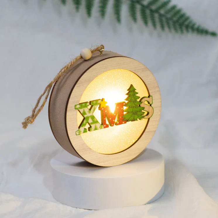 Light-Up Wooden Christmas Decor – LED Hanging Ornament - Image 7