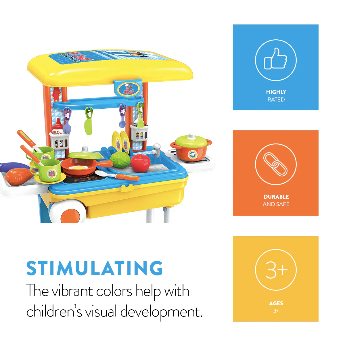 Lil’ Chef Suitcase Playset – 37 Piece Kids Cooking & Kitchen Role-Play Kit - Image 3