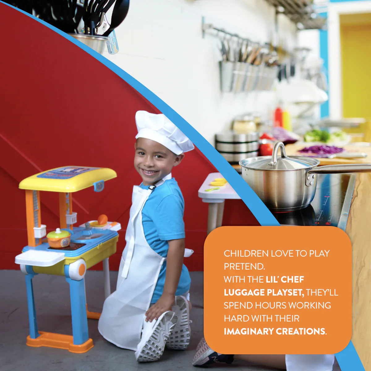 Lil’ Chef Suitcase Playset – 37 Piece Kids Cooking & Kitchen Role-Play Kit - Image 4