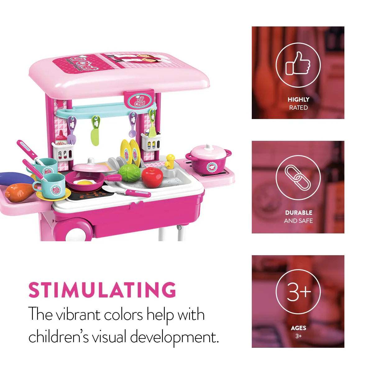 Lil’ Chef Suitcase Playset – 37 Piece Kids Cooking & Kitchen Role-Play Kit - Image 7
