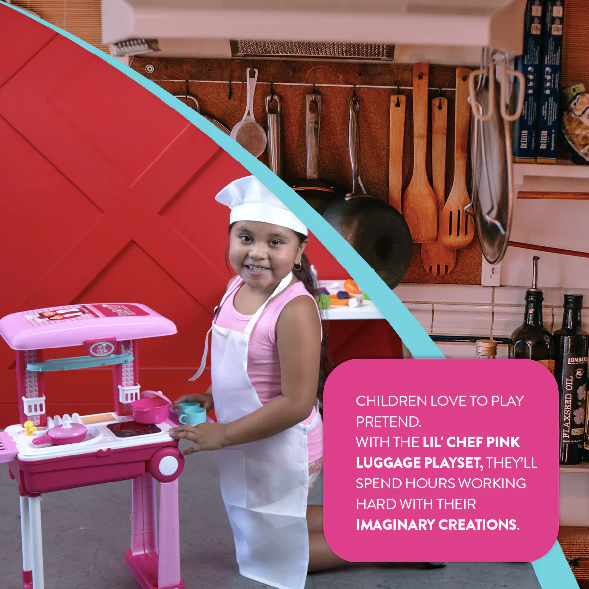 Lil’ Chef Suitcase Playset – 37 Piece Kids Cooking & Kitchen Role-Play Kit - Image 8
