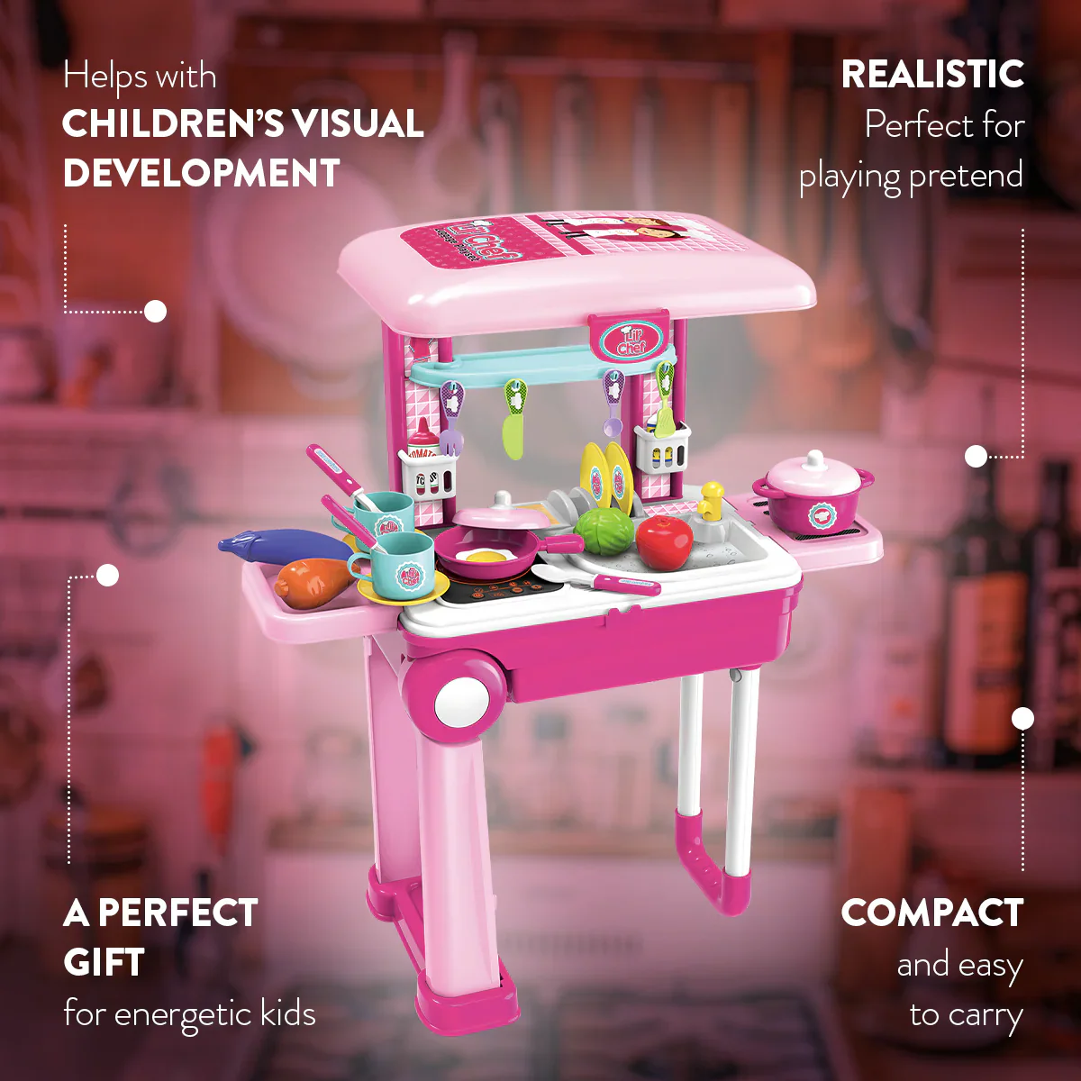 Lil’ Chef Suitcase Playset – 37 Piece Kids Cooking & Kitchen Role-Play Kit - Image 9