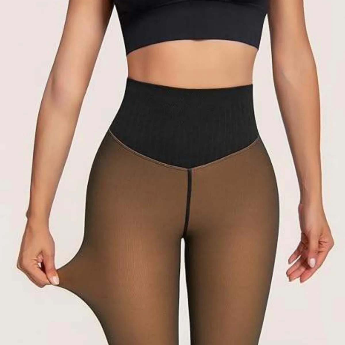Magic Waist Snatch Fleece-Lined Shapewear Tights - Image 4