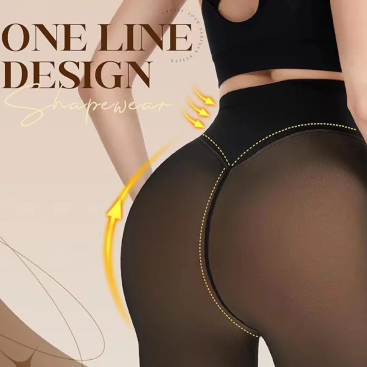 Magic Waist Snatch Fleece-Lined Shapewear Tights - Image 6