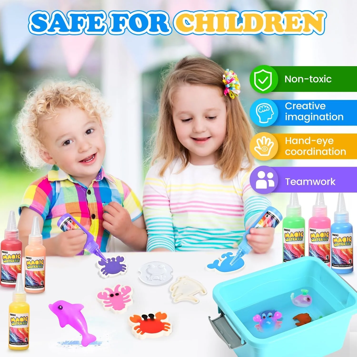 Magic Water Toy Elf Kit β Aqua Water Fairy Gel Set with 12 Magic Gels & 12 Molds | DIY Squishy STEM Toy for Kids