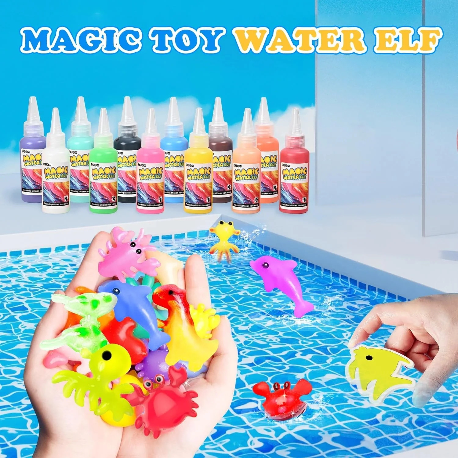 Magic Water Toy Elf Kit β Aqua Water Fairy Gel Set with 12 Magic Gels & 12 Molds | DIY Squishy STEM Toy for Kids - Image 3