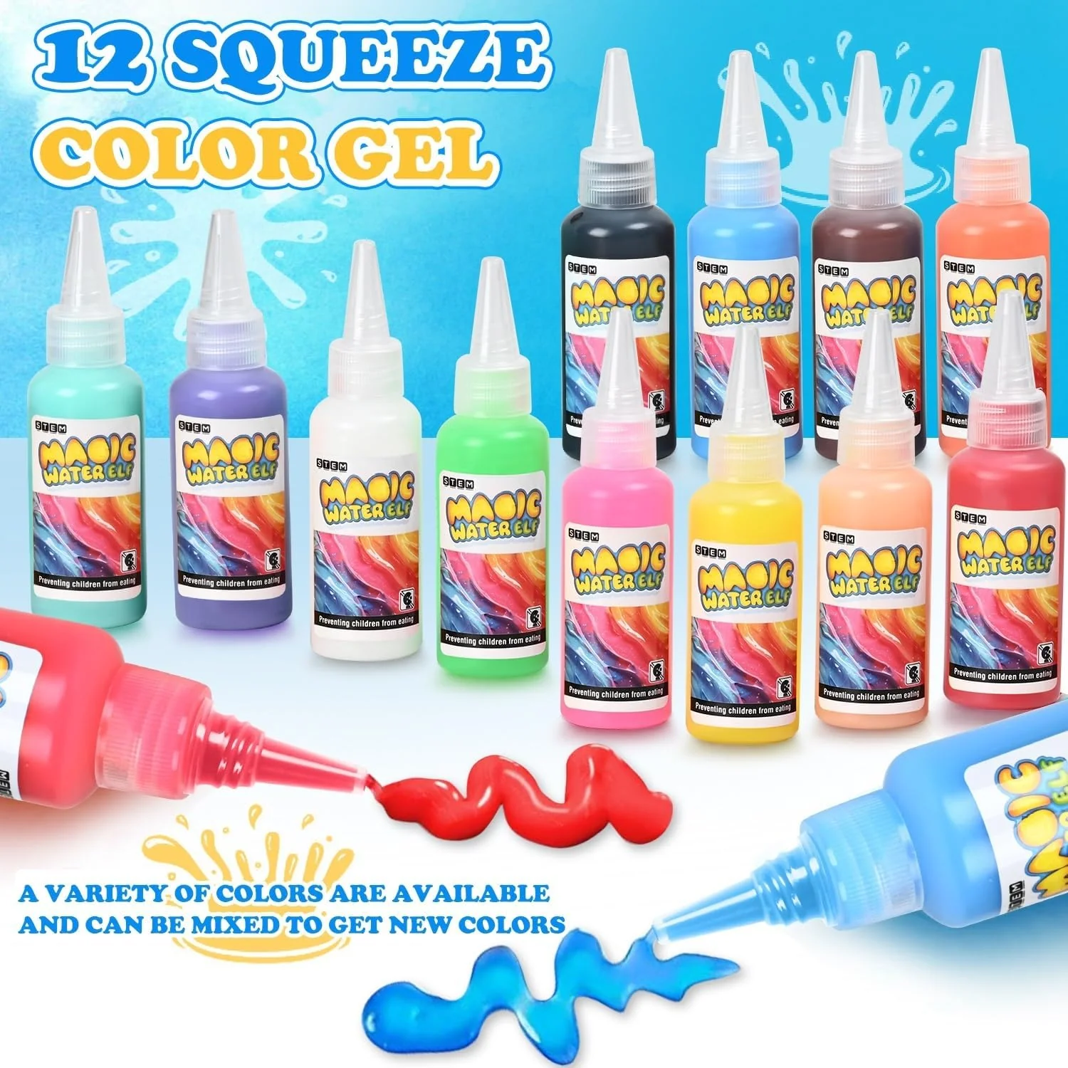 Magic Water Toy Elf Kit β Aqua Water Fairy Gel Set with 12 Magic Gels & 12 Molds | DIY Squishy STEM Toy for Kids - Image 4