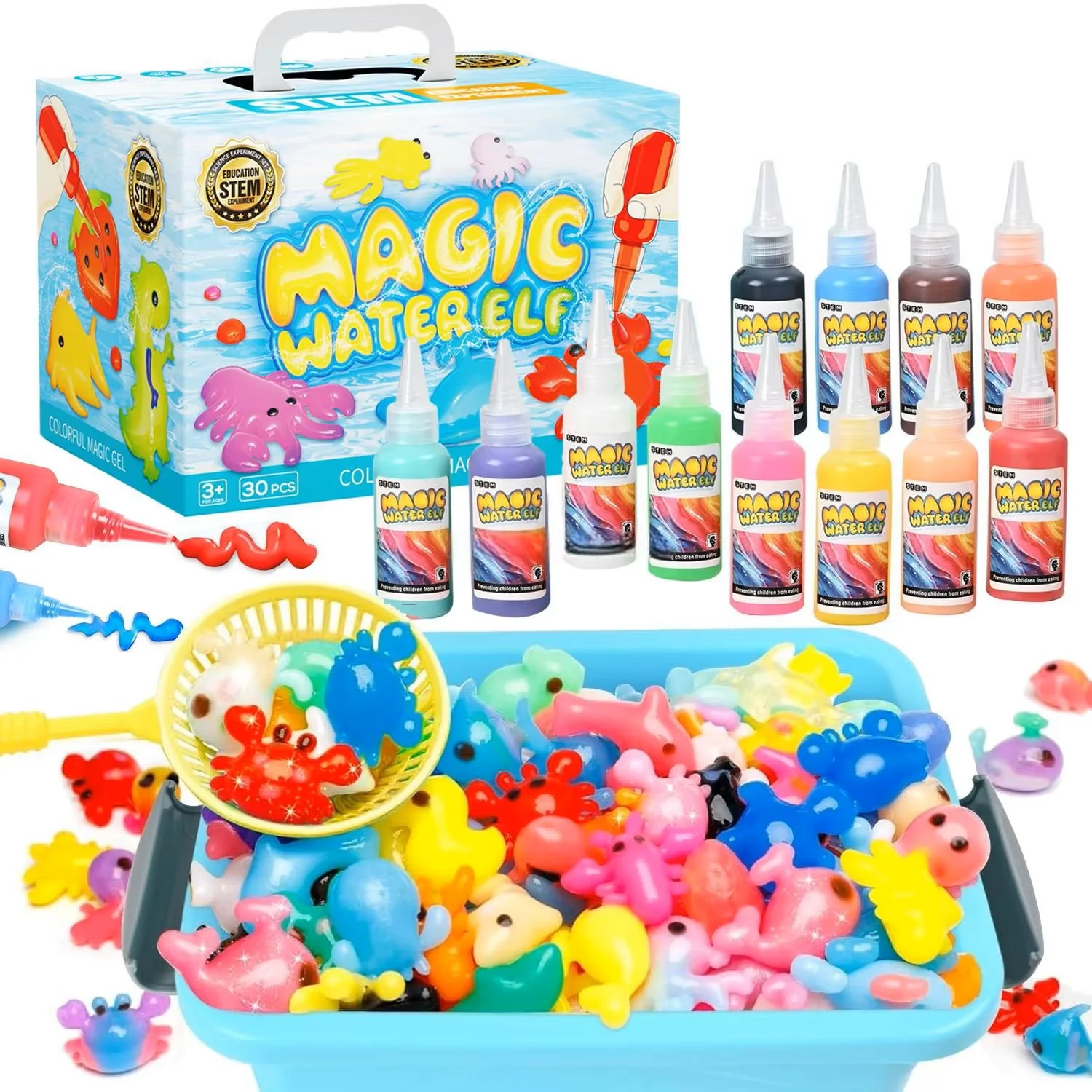 Magic Water Toy Elf Kit β Aqua Water Fairy Gel Set with 12 Magic Gels & 12 Molds | DIY Squishy STEM Toy for Kids - Image 6