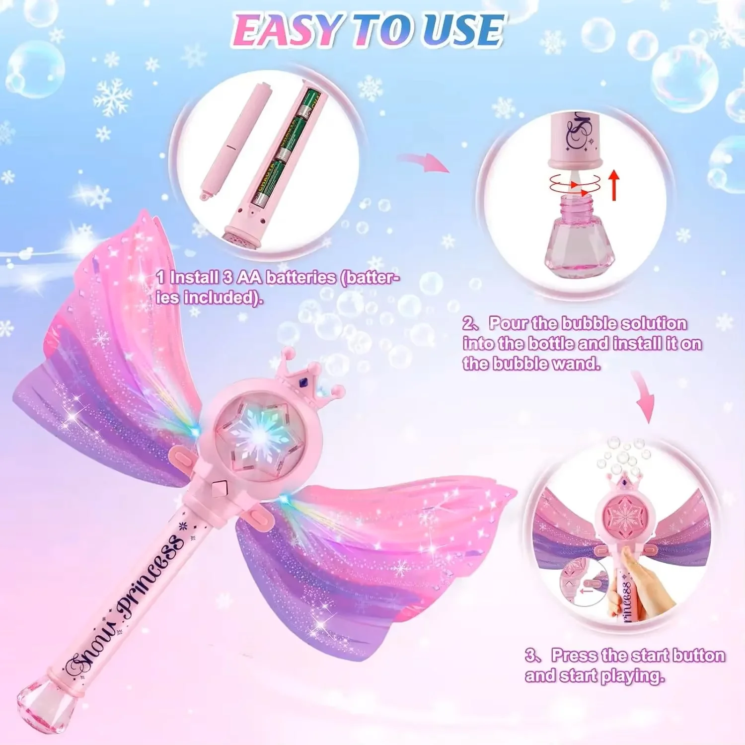 Magical Bubble Wand Toy - Electric/Automatic Bubble Maker for Kids - Image 2