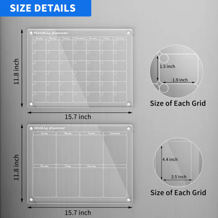 Magnetic Acrylic Fridge Calendar - Image 4