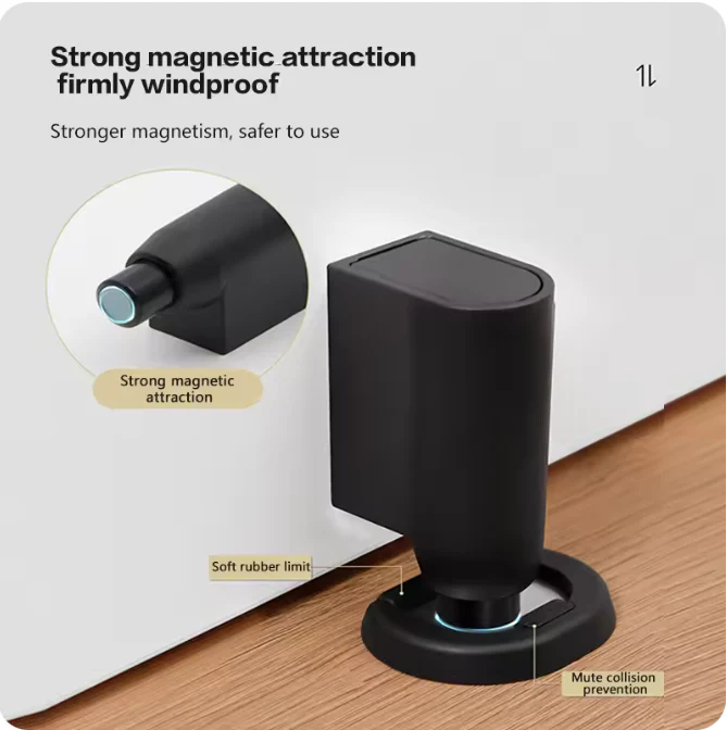 Magnetic Door Stopper with Floor Catch (No-Drill, Windproof, Anti-Collision) - Image 3